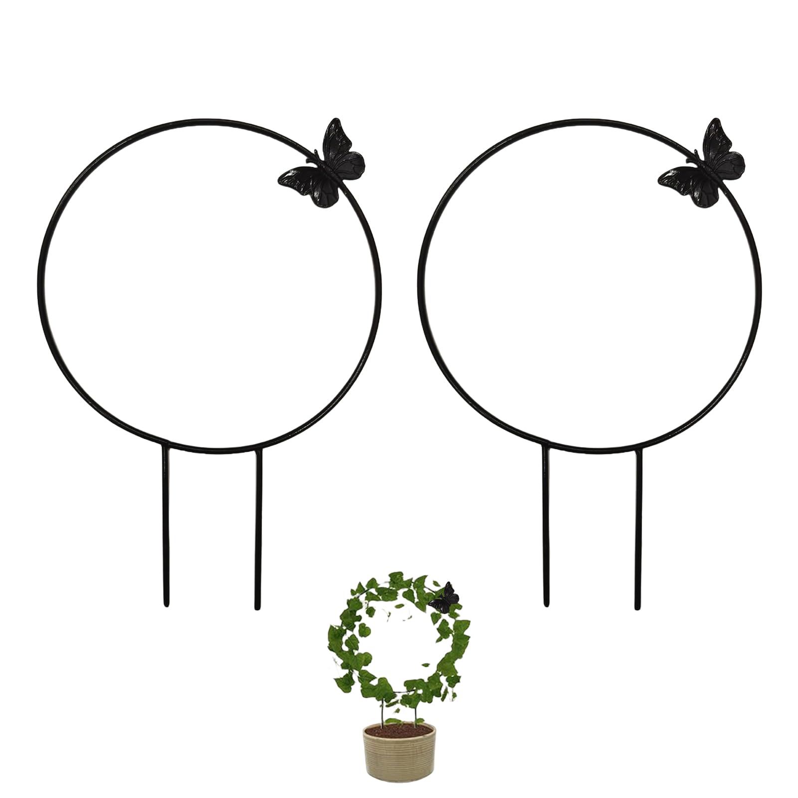 SGERUFZ Lot De 2 Treillis En Pot Métalliques Pour Plantes Grimpantes - Support Jardin Intérieur Et Extérieur 23x31 Cm