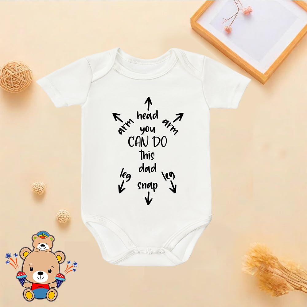 Body divertido con texto en inglés "You Can Do This Dad", ropa de bebé para bebés, regalos para recién nacidos, trajes de algodón de 0 a 24 meses