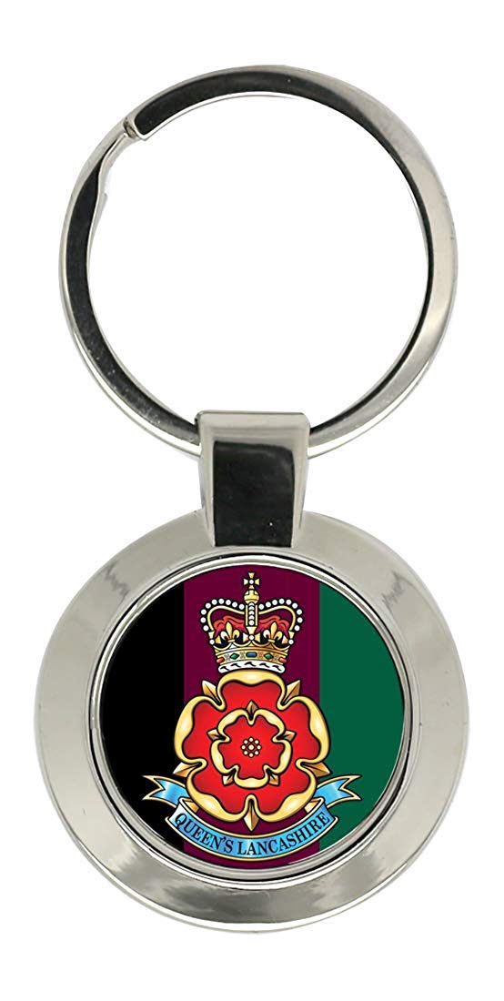 Giftshop Uk Unisex Silver Coloured Metal Queen's Lancashire Regiment, British Army Key Ring