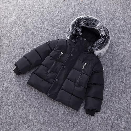 Kids Boys Down Jacket Winter Faux Fur Hooded Warm Padded Thick Outerwear Long Sleeve Puffer Snowsuit Coat Jackets2