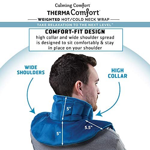 Calming Comfort ThermaComfort Weighted Hot/Cold Neck Shoulder Wrap- Deep Pressure Therapy, Herbal Aromatherapy, Comfort Fit Design- 5 lbs - Thumbnail 4