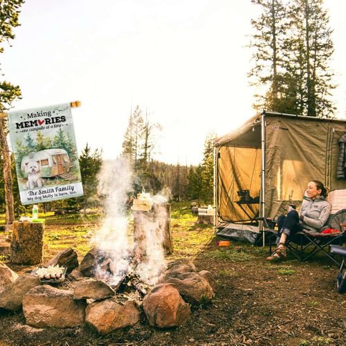 GABSHAIM Custom Making Memories Hausflagge für draußen, Bouvier des Flandres, Hund, Wohnmobil, Anhänger, Camping, Campingplatz, Dekoration, Flagge, Banner, 71,1 x 101,6 cm, doppelseitig