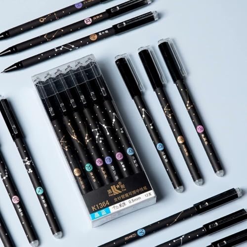 Image of RECLUSE 6 PCS Erasable Galaxy Gel Pen Set - Smooth Writing, Refillable, Colorful Ink, Erasable Rollerball Pens for School, Office & Creative Writing Pen Office School Stationary Supplies Pen