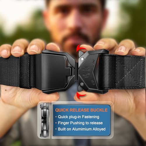 BULLIANT Men's Tactical Belt Military Rigger Elastic Nylon Belt fo Gift Men Work Heavy Duty 1.5",QUICK RELEASE3