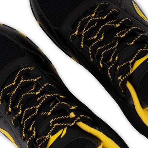 Image of Li-Ning Ultra Power Non-Marking Badminton Shoe|Indoor Sports|Stability Heel, Prototypical Sole, Lightweight Shoe (Black /Yellow,UK 1)