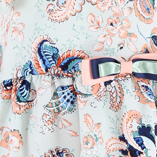 Image of Cutecumber Girls Georgette Printed Aqua Dress. CC6175D-AQUA