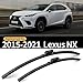 GARDIMU Front and Rear Windshield Wiper Blades, 3 Pcs Front and Back Windshield Wipers Blades Replacement for Lexus NX 2015-2021, Car Window Wiper Blades for NX200t 250 300 300h 450 450h 2015-2021.