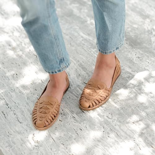 Nisolo Women's Huarache Sandals, Almond, 9, Slip-On Comfort, Designed for Casual Everyday Wear, Handwoven & Waterproof Leather, No-Slip Sole2