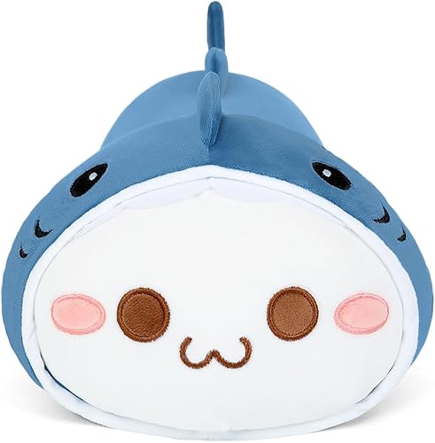 Miniatura 2 de Onsoyours Lindo gatito tiburón peluche animal de peluche gatito suave almohada de felpa para niños (tiburón gato azul, 12 pulgadas)