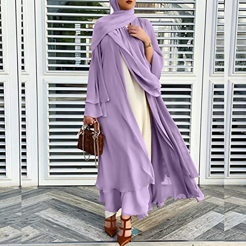 Robe islam caftan en soie de mousseline aux finitions raffinées - 3