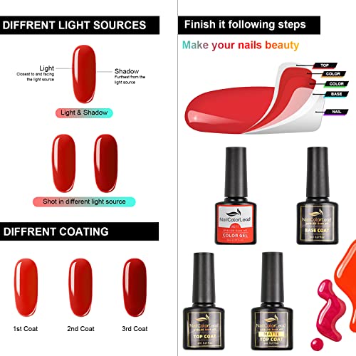 Tormay 23 Stück UV Nagellack Neon Leuchtendes UV Gel Set 20 Farben Nagellack, Schellack Nagellack mit Base Coat, Matt… – Bild 5