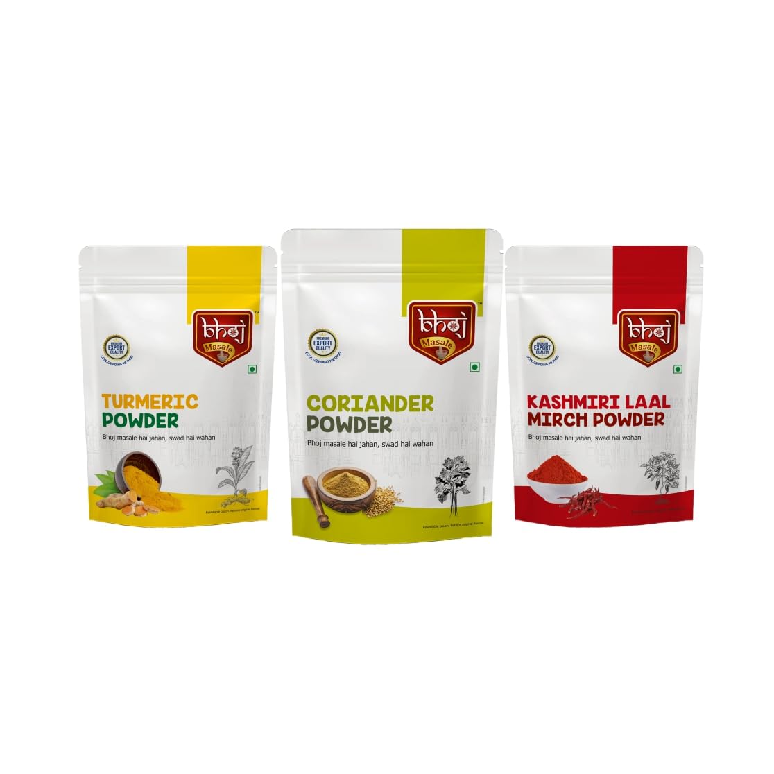 Bhoj Masale Haldi,Dhaniya And Kashmiri Lal Mirch Powder Combo Pack 200GM Each Total 600 grams | Aromatic Spice for Flavorful Indian Cooking | For Flavorful Cooking | No Artificial Flavor Added (B0CGHRC91T) Amazon Price History, Amazon Price Tracker