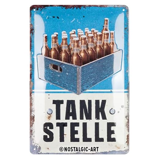 Nostalgic-Art Retro Blechschild Gasolinera Idea de Regalo para los Amantes de la Cerveza, De Metal, Diseño Vintage con Frase, 20 x 30 cm