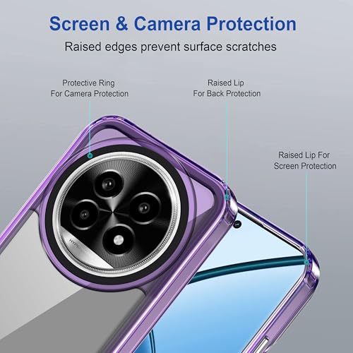 Image of Zapcase Back Case Cover for Realme 14 Pro Lite 5G | Compatible for Realme 14 Pro Lite 5G Back Cover | Case Cover with Camera Protection | (TPU + PC | Translucent Purple)