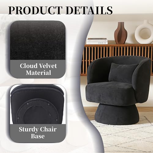 Sillón Giratorio Plegable Negro miniatura 5