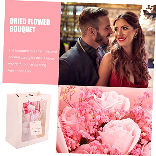Ramo de flores secas LIFKOME rosa para decoración y eventos miniatura 3
