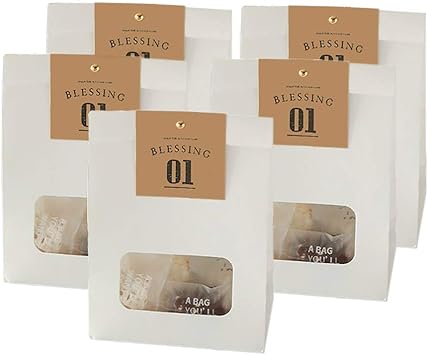 Amazon 光樹製紙 5枚セット 白ギフトバッグ おしゃれ 紙袋 プレゼント用 ラッピング袋 飾り用紙5枚付き 小 15 8cm ギフトバッグ 袋 文房具 オフィス用品