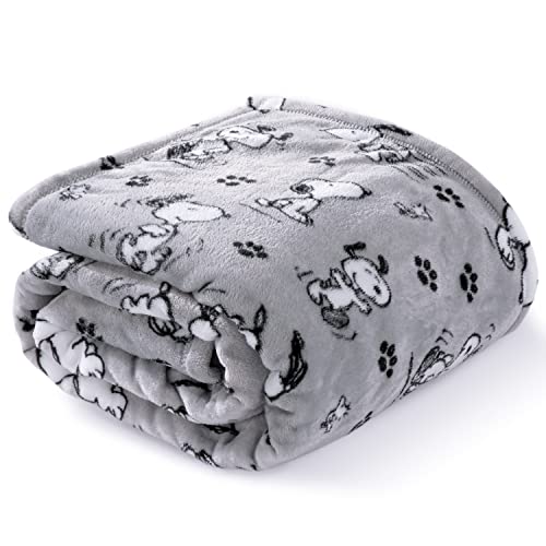 Berkshire Velvetloft® Peanuts® Snoopy Cute Character Plush Throw Blanket, Peanuts Poses And Paws, Throw (55" X 70") #TOP1