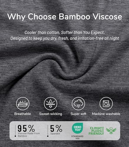 Image of NACHILA Pajamas for Women-Viscose Made from Bamboo,Satin Crew Neck Pajama Sets Short Sleeve Pjs with Capri Pants
