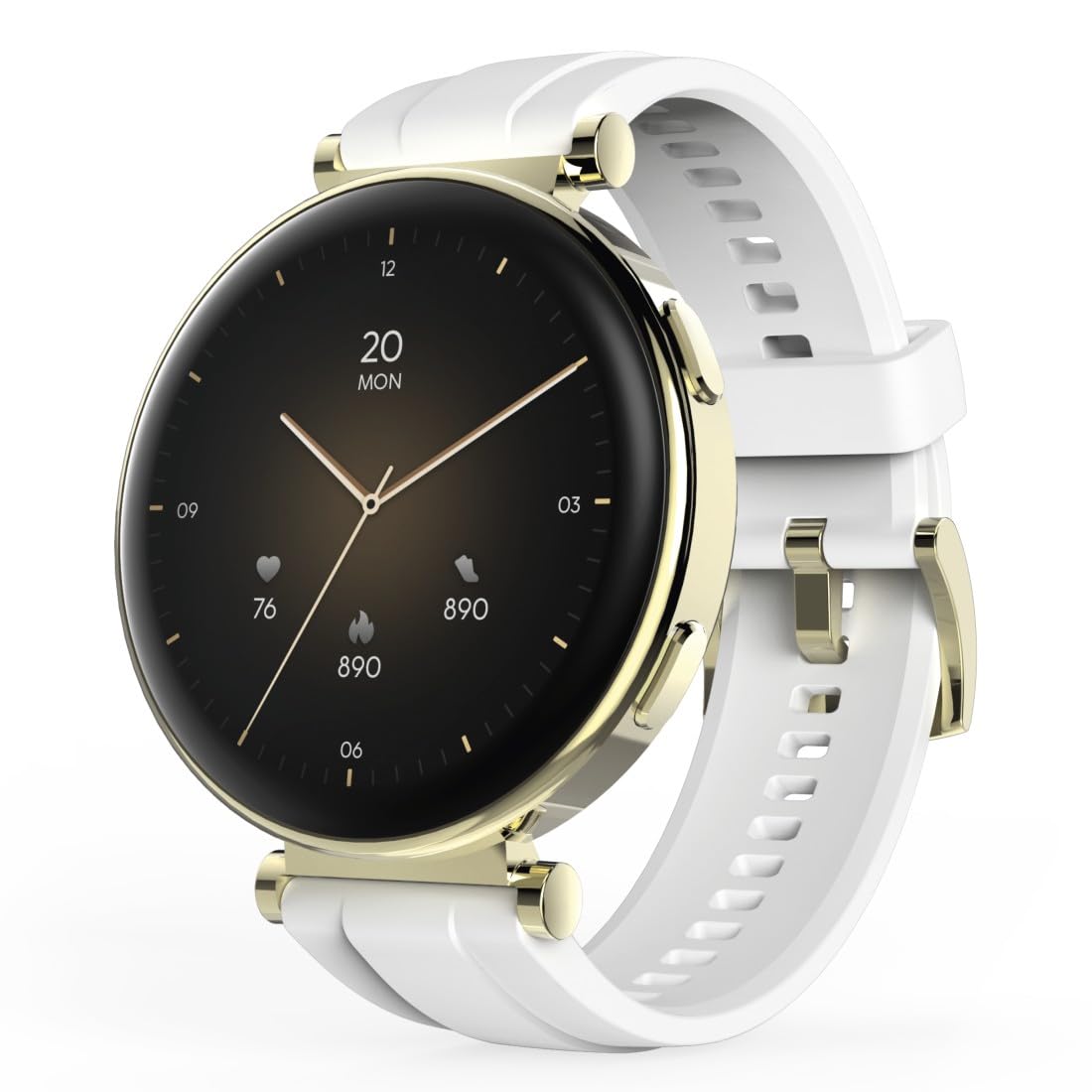 Hama “7000” Smart Watch, AMOLED 43 mm, Phone Function, Waterproof, Round, gold