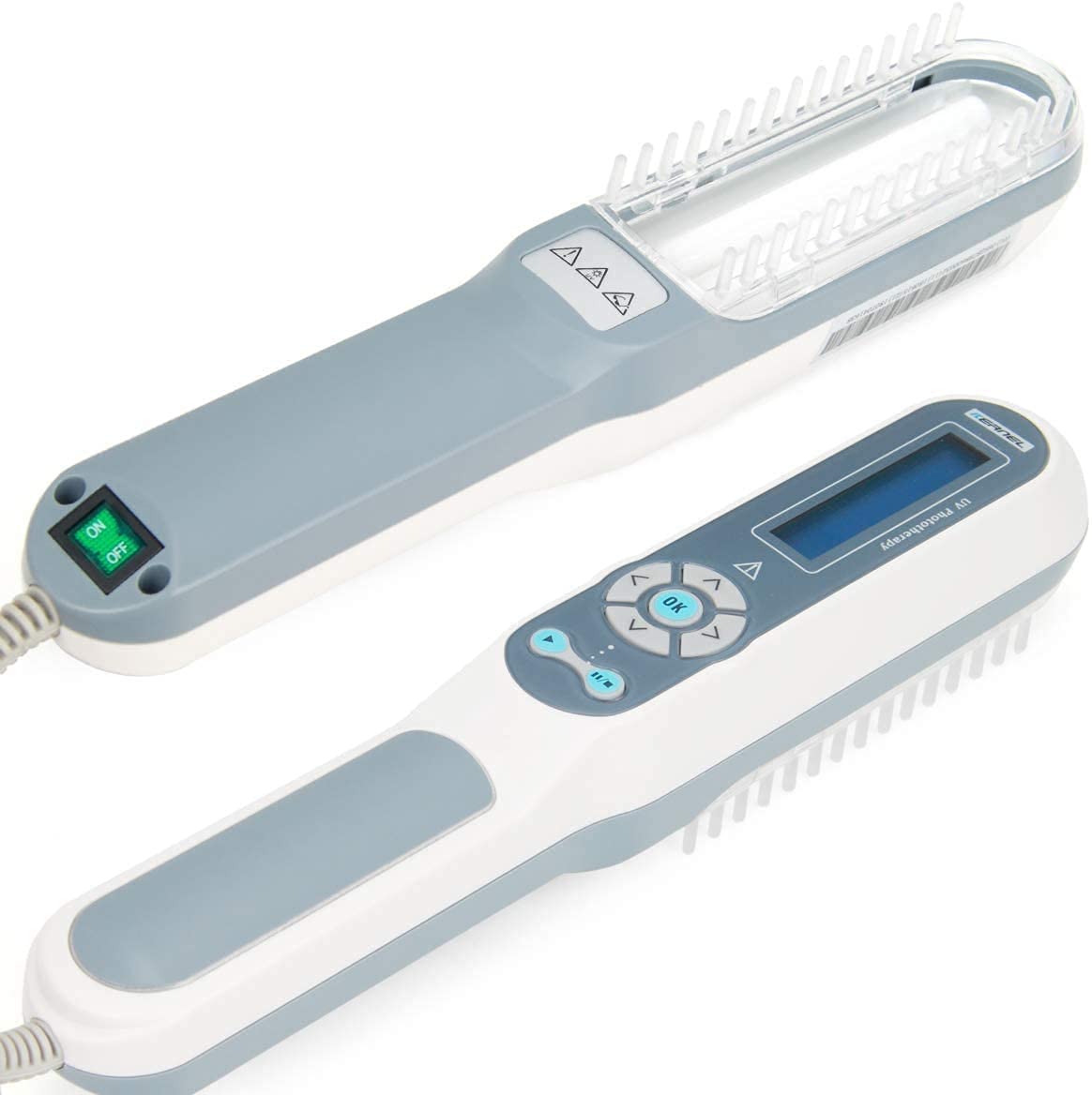 HASMI, lampada UV a banda stretta 311 nm per fototerapia, con pettine incluso, occhiali protettivi inclusi, controllo LCD digitale del timer di terapia