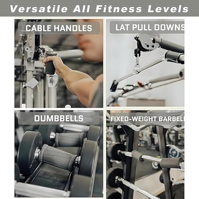 Ergonomic Angled Barbell Grips - Dumbbell & Bar Grips, Rotating Ergonomic Handles, Angleds Barbells Grip, Anti-Slip Design, Ideal for Arm Training, Powerlifting Strength Training