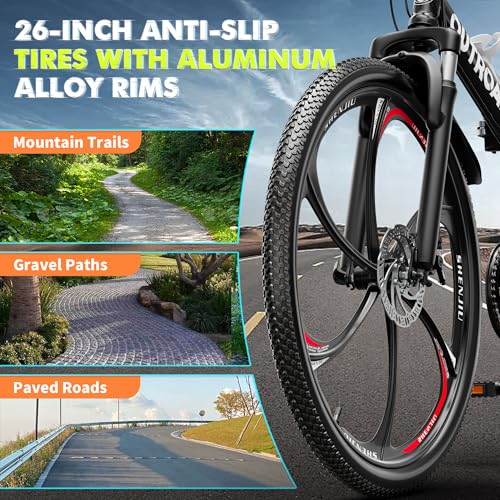 26 Inch Folding Mountain Bike, 21 Speed Full Suspension