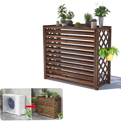 QYMYOZ Mampara de Madera para Aire Acondicionado, cerramiento Independiente para Bote de Basura, Cerca Decorativa para Patio y Piscina, 110 x 50 x 85 cm, Elegante y Funcional.