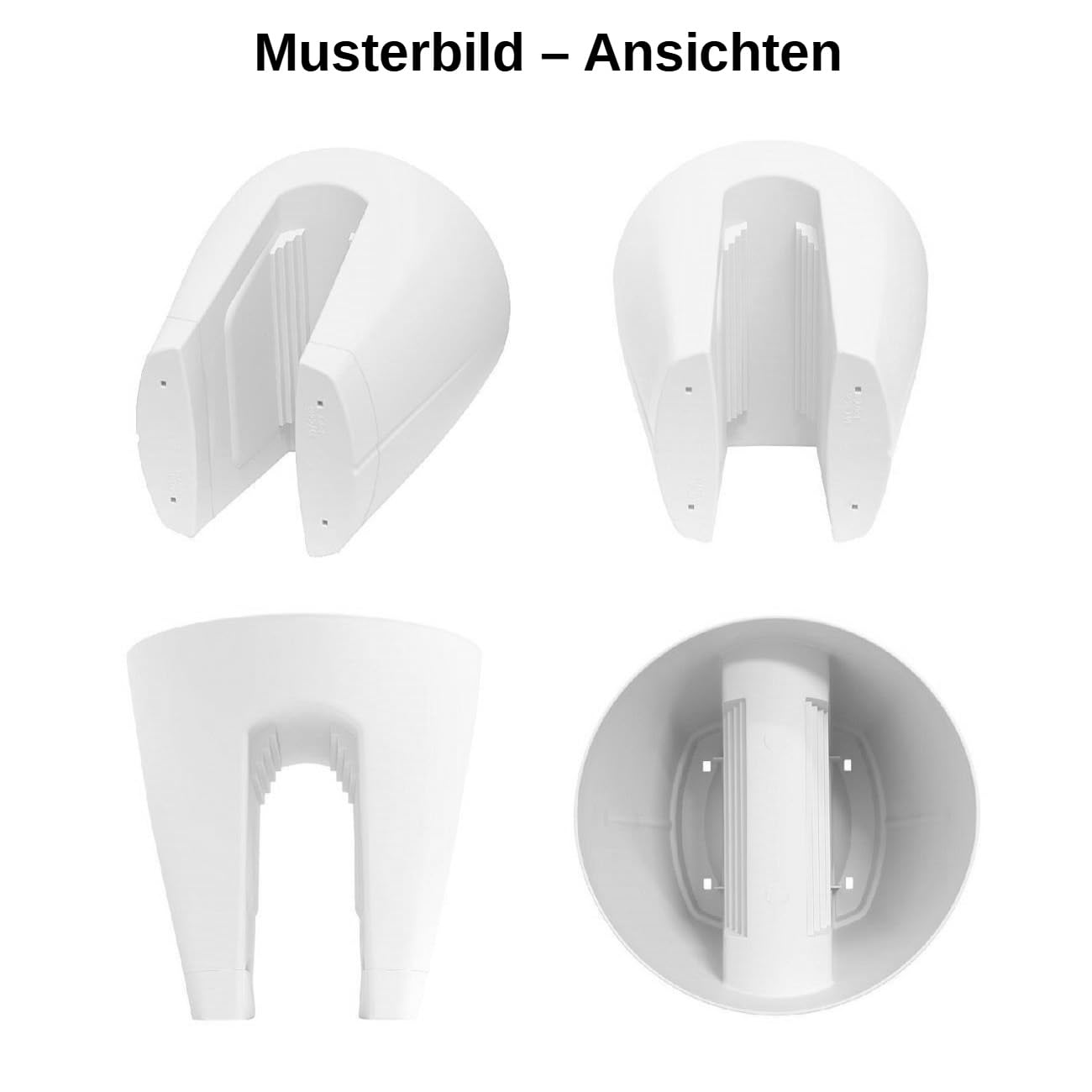 3 x Blumentopf für Balkon-Geländer, Farbe: Weiß, Blumenkasten, Balkonkiste, 9 Liter, Kunststoff, Außenbereich, B Ø 29 x H 30 cm