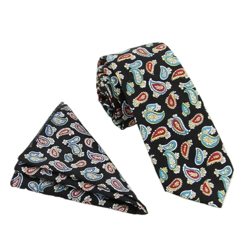Corbata casual estrecha de algodón con estampado floral miniatura 1