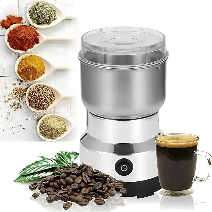Moedor Elétrico de Café e Grãos, Triturador de Ervas e Sementes e...