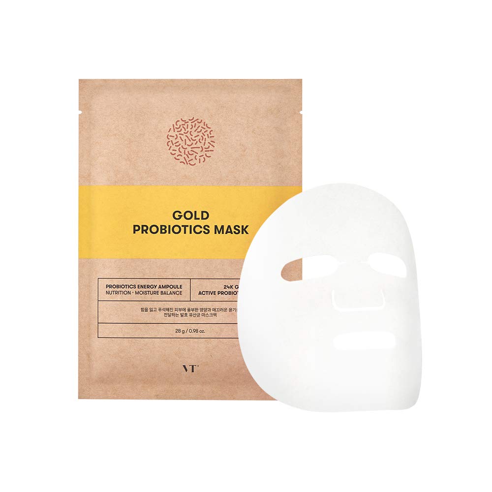Vt Cosmetics Gold Probiotics Mask 6ea Bts Skincare Bts Mask Gold Mask Ant Aging Mask Sheet Moisturizing Skin Gold Extract Korean Skin Care Buy Online At