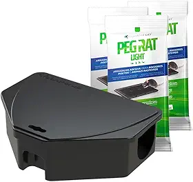 Kit 3 Pares Peg Rat Control Up Armadilha Adesiva + 3 Porta Isca Tradicional Ratoeira Adesiva