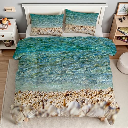 Housse de Couette 160x200 Fermeture Éclair Linge de Lit Plage - 4