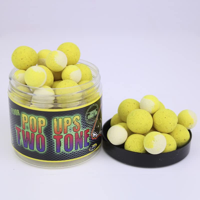 Fluor Two Tone Pop Ups Boilies 14/20mm Pro Elite Baits | Cebos Pesca Carpa | Artificial Baits Carp (14-20mm, Pineapple Scopex)