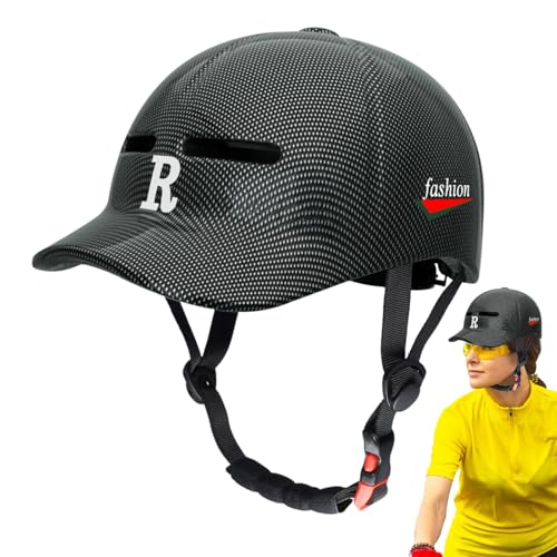 Ahuuen Casco de Bicicleta - Casco de Bicicleta Adulto con Visera - Seguridad con Protección Solar para Deportes Exteriores como Patinaje Ciclismo Urbano Scooter Hombre y Mujer