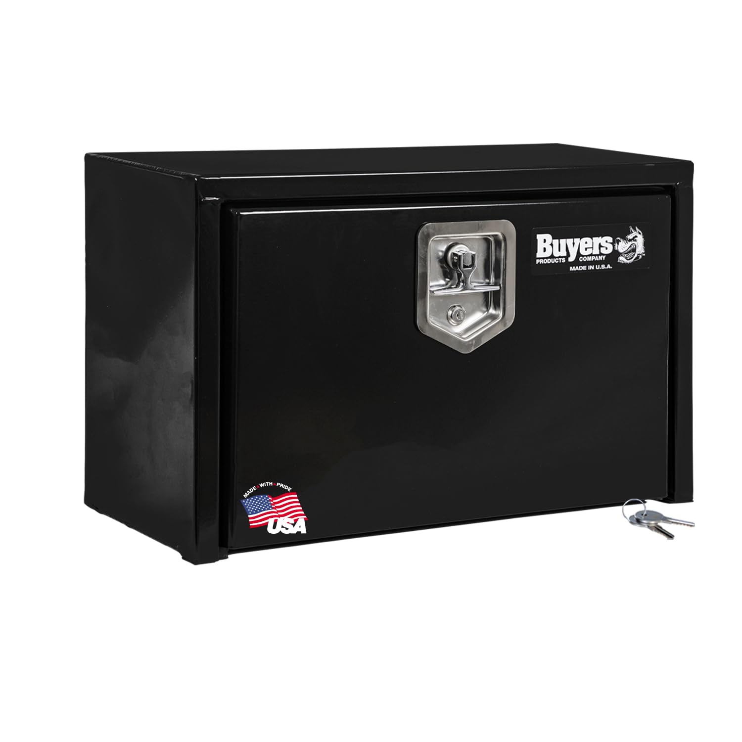 BUYERS PRODUCTS COMPANY 1703312 Black Steel Underbody Truck Box with T-Handle Latch, 15 x 10 x 24 Inch