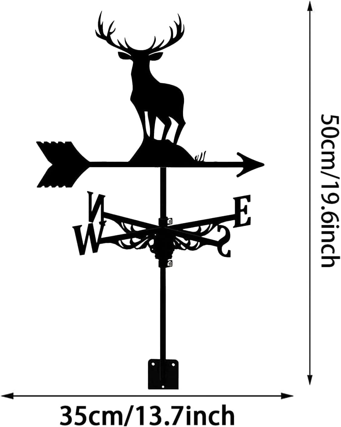 Weather Vane Stainless Steel Weathervane for Garden Creative Weathervane Garden Stake Weather Vane for Yard Cupolas, Deer