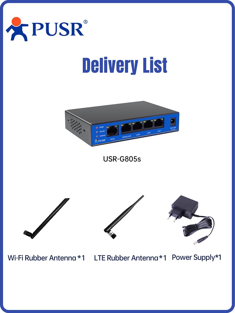 Groupe Mondial Double Carte SIM Industrie Routeur cellulaire LTE Cat4 Equipé de 5 Ports Ethernet Double réseau étendu Répéteur VPN Riche USR-G805s-G