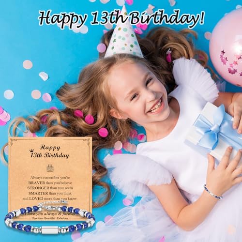 4-18 Year Old Girls Birthday Gifts, Sweet Tiny Gemstone Beaded Birthday Bracelets with Happy 4-18th Birthday Message Card for Daughter/Granddaughter/Niece/Sister/Best Friend2
