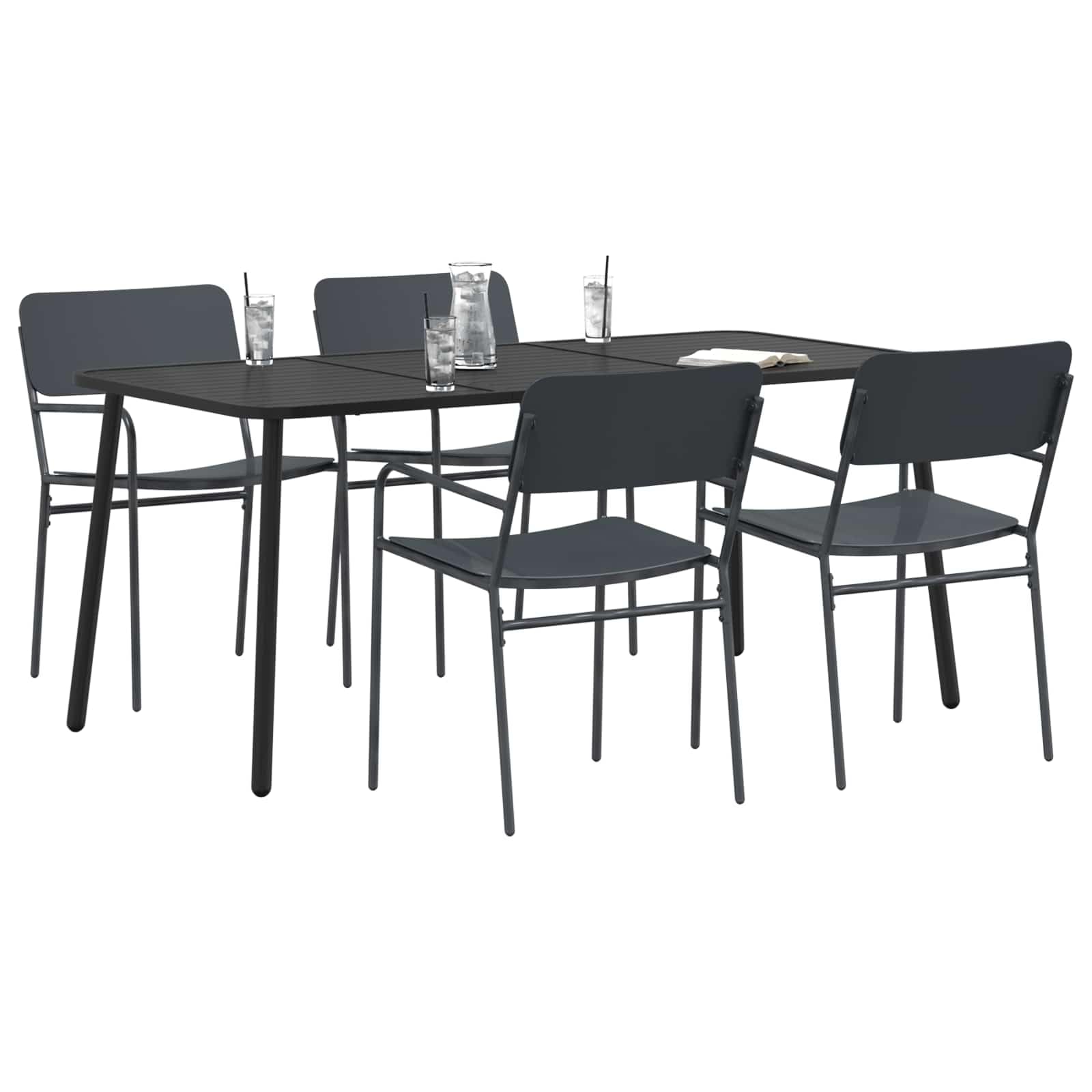 Conjunto de Comedor 5 uds. Antracita Acero,59.4kg-3422855