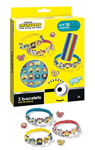 MINIONS 710108 Bastel-Set: Gestalte farbige Armbänder mit 18 Charms mit Motiven der lustigen