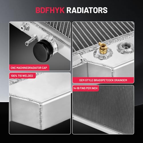 Image of BDFHYK Radiator for Ford F-250 F-350 F-450 F-550 Super Duty 2003-2007, for Ford Excursion 2003-2005, 6.0L V8 Diesel, Aluminum Core 2-Row 40mm, CU2741 2741 4C3Z8009BA
