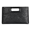 HKYUECHI Black Clutch Bags, Women's Clutches Evening Bags with Detachable Chain, PU Leather Handbag Crossbody Purse for Wedding Party and Prom(Black)