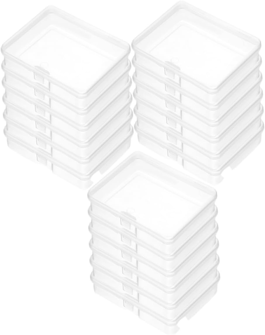 FRCOLOR 60pcs Storage Boxes Hinged Lid Bead Organizer Cases for Jewelry Craft Supplies and Small Items Storage for Travel and Daily Use