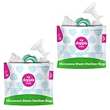 Dapple Baby Microwave Sterilizer Bags, Reusable, 20 Uses Per Bag, Great for Breast Pump Parts & Bottles, 8 Count (Pack of 2)