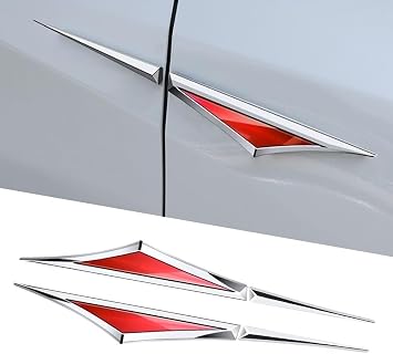 2 Pcs 3D Car Side Doors Wing Emblem Badge Stickers for Toyota Camry 2026 2025 2024-2018, Metal Car Accessory Side Doors Blade Badge Zinc Alloy Sticker,Red