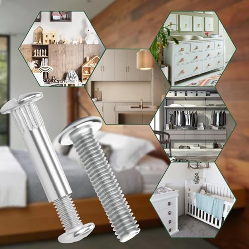 30 Stück Verbindungsschrauben M6 46-56mm Möbelverbinder Schrankverbinder Schrauben (15xMöbelschrauben,15xHülsenschrauben) Verbindungsschraube Möbelverbindungsschrauben für Möbel Schränken Holzbrettern