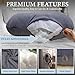 Pharmedoc Pregnancy Pillows, U-Shape Full Body Pillow -Removable Cover Jumbo Size - Gray - Pregnancy Pillows for Sleeping - Body Pillows for Adults, Maternity Pillow and Pregnancy Must Haves