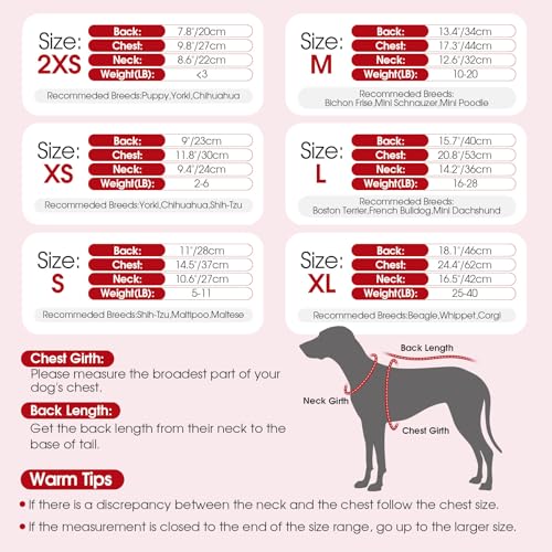 Image of Dog Sweater Dress Plaid Knitwear for Small Medium Dogs Warm Puppy Pet Turtleneck Stretch Pullover Cute Fall Winter Vest Clothes with Leash Hole for Christmas (Red, 2XL)